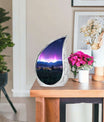 Aurora Borealis Theme Large Urn With 1 Keepsake Urn
