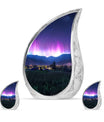 Aurora Borealis Theme Large Urn With 2 Keepsake Urn