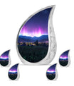 Aurora Borealis Theme Large Urn With 4 Keepsake Urn