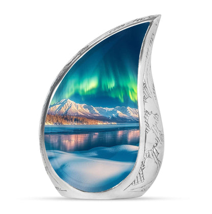 Aurora Borealis Theme Large Urn 10 Inch