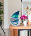 Aurora Borealis Theme Large Urn With 1 Keepsake Urn