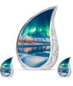 Aurora Borealis Theme Large Urn With 2 Keepsake Urn