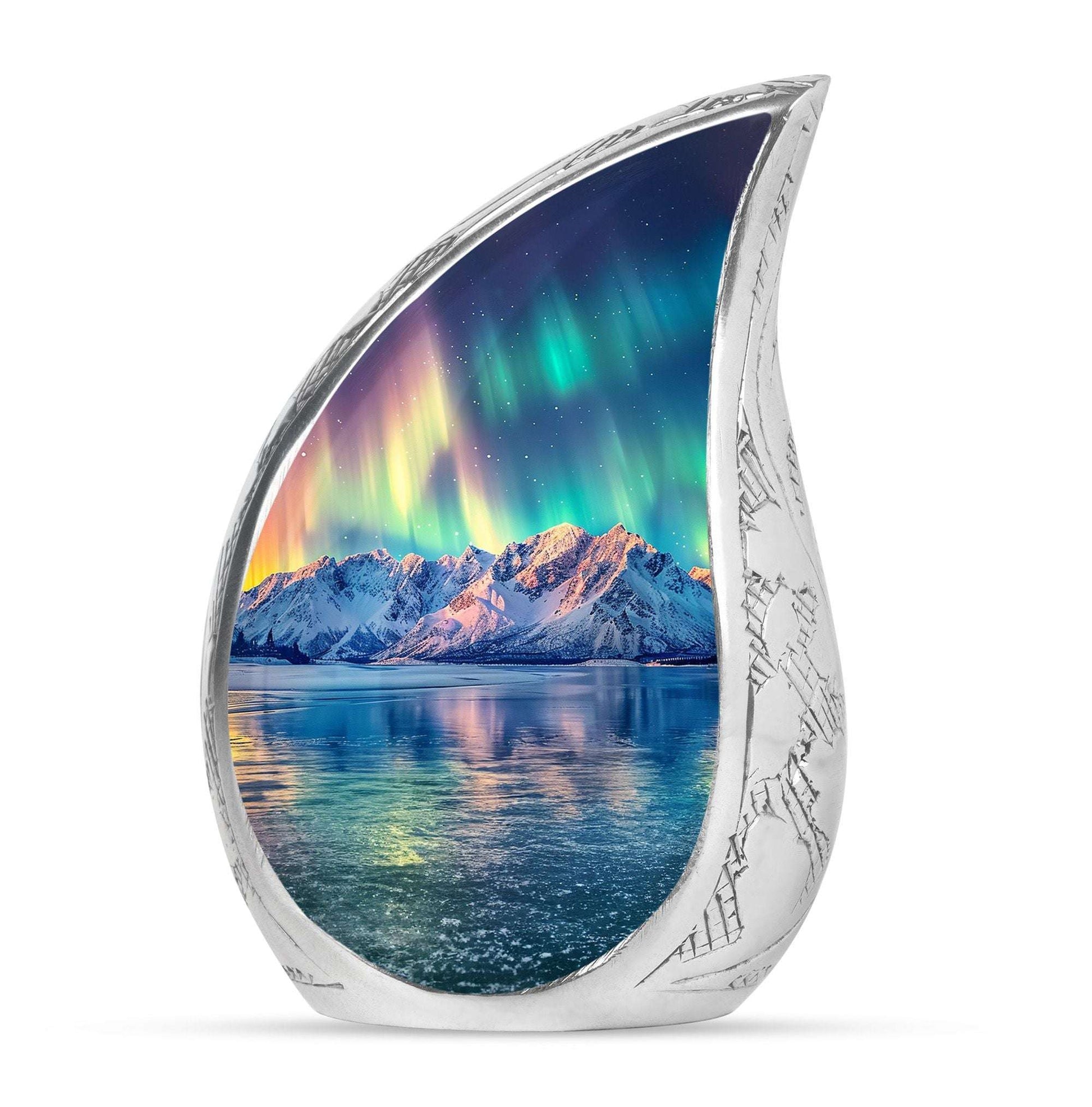 Aurora Borealis Theme Large Urn 10 Inch