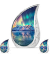Aurora Borealis Theme Large Urn With 2 Keepsake Urn