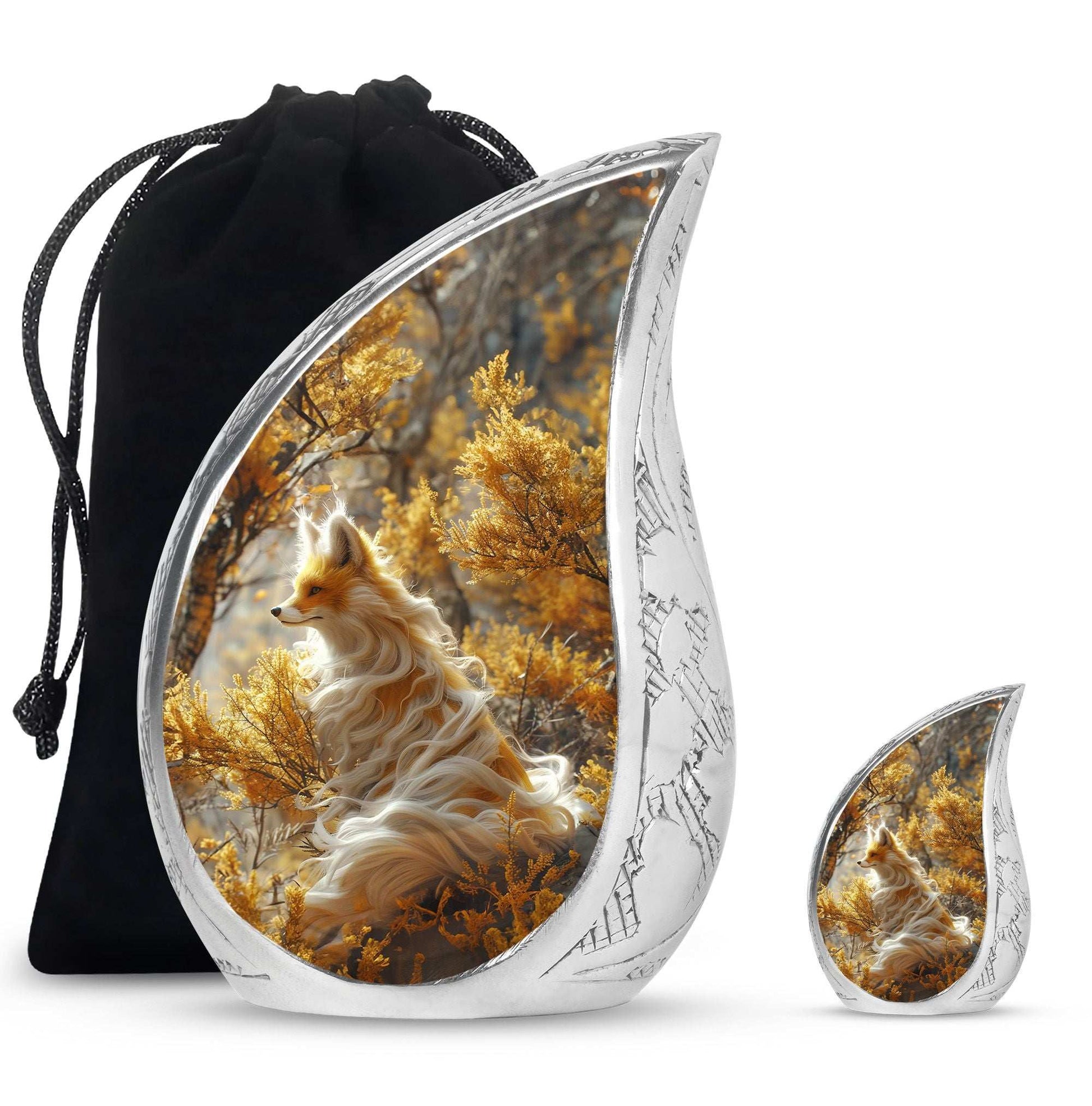 Fox Theme Large Urn With 1 Keepsake Urn