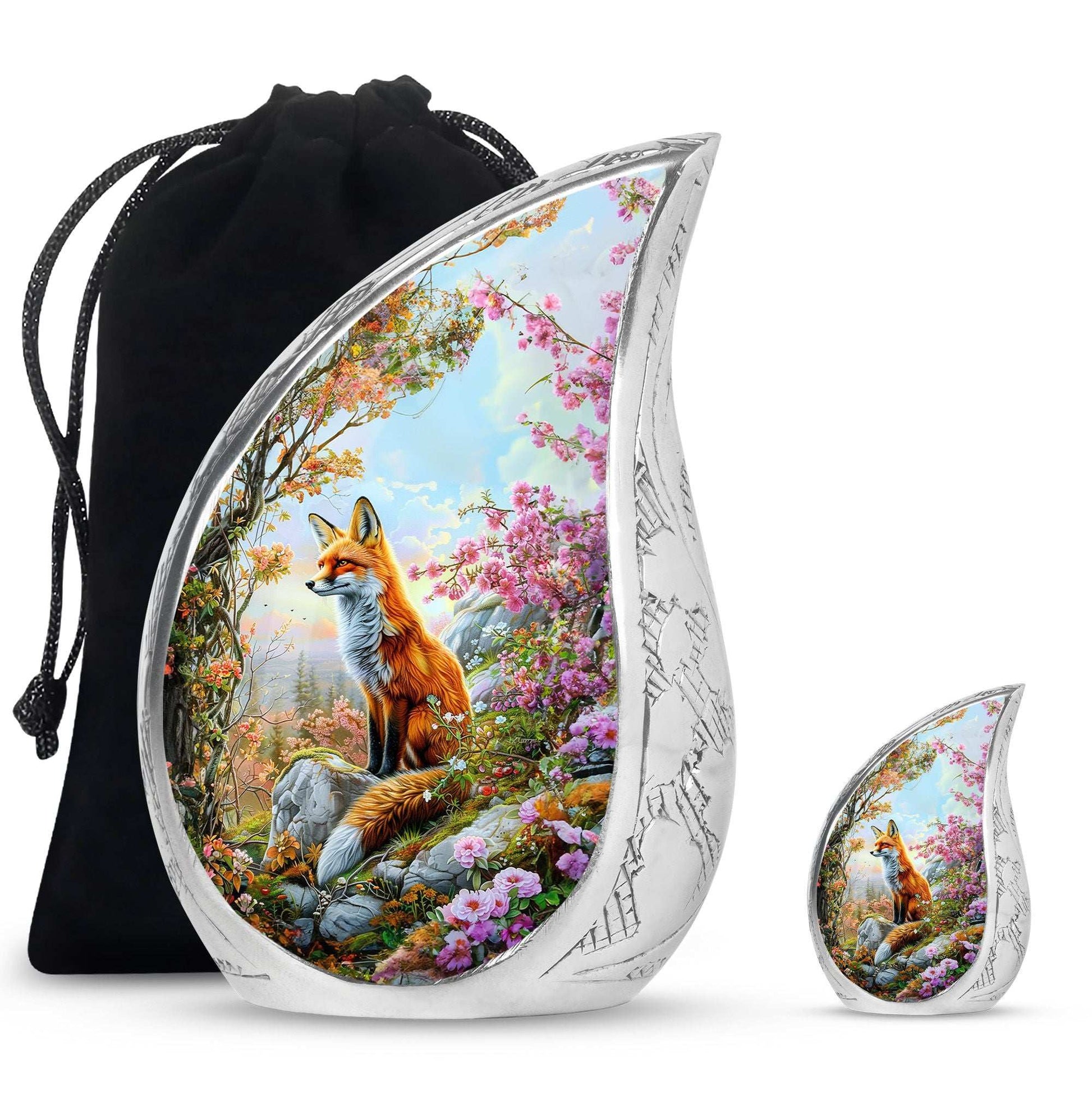 Fox Theme Large Urn With 1 Keepsake Urn
