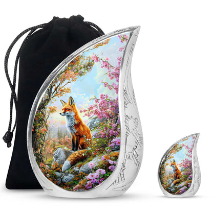 Fox Theme Large Urn With 1 Keepsake Urn