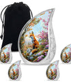 Fox Theme Large Urn With 4 Keepsake Urn