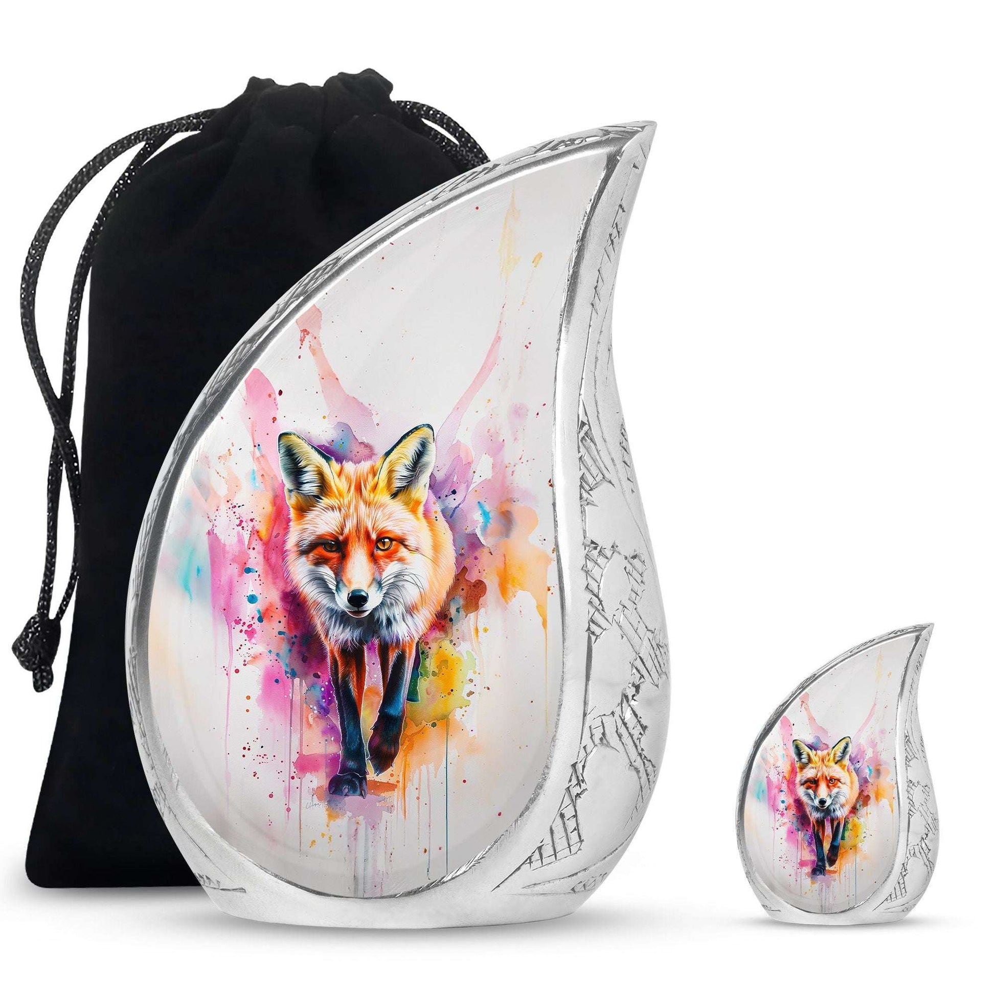 Fox Theme Large Urn With 1 Keepsake Urn