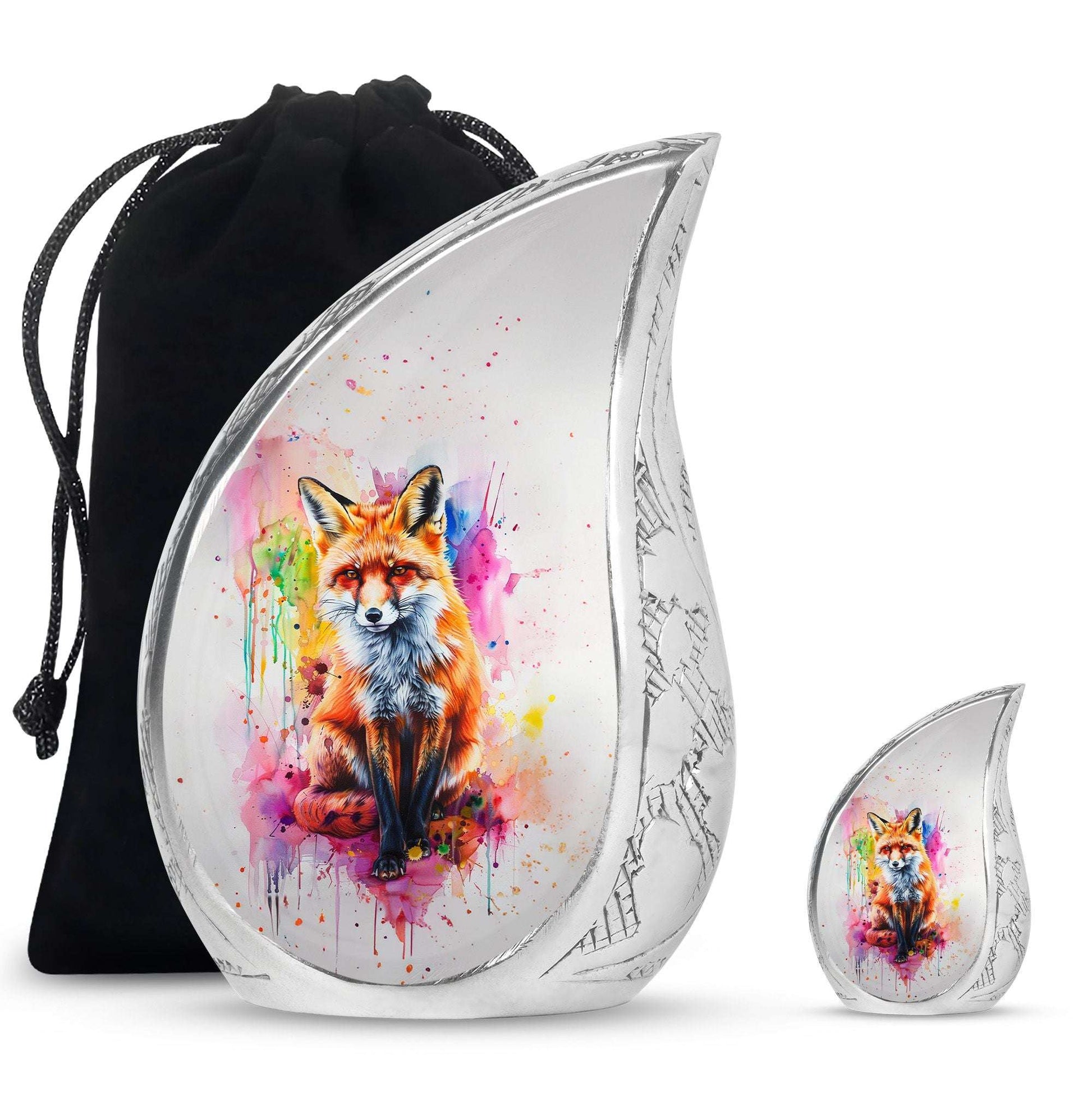 Fox Theme Large Urn With 1 Keepsake Urn