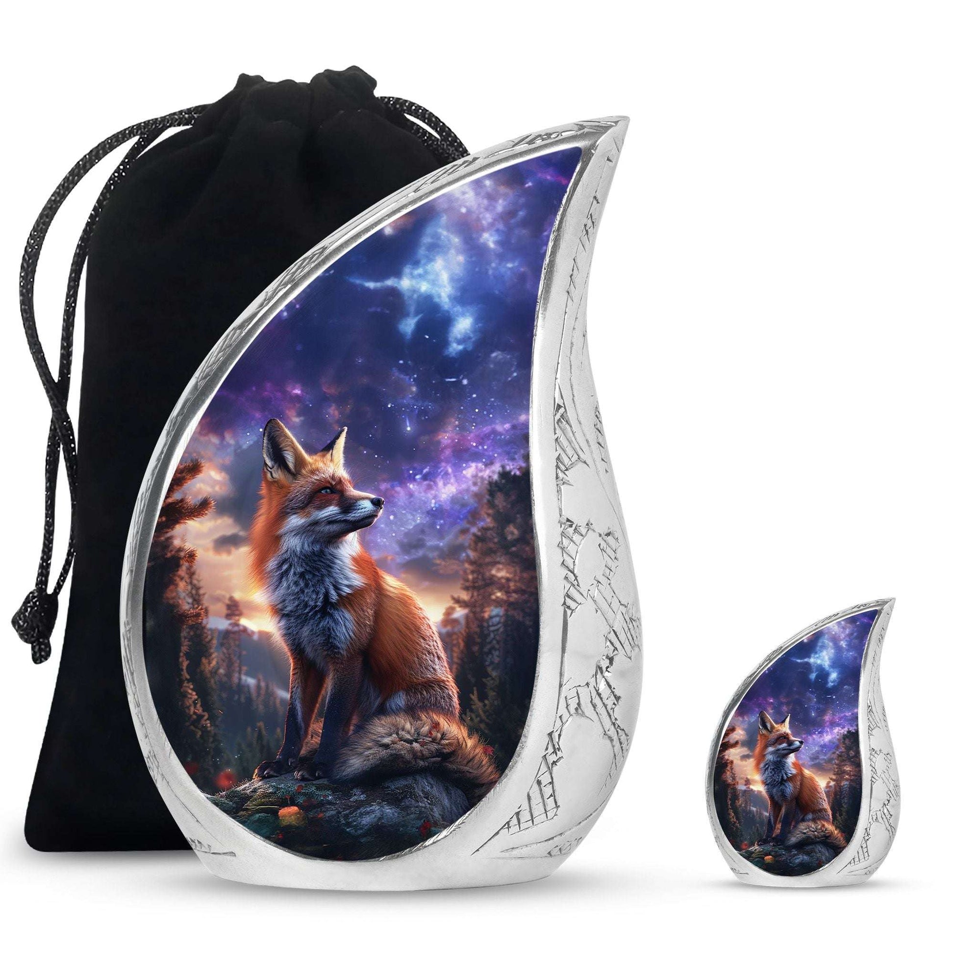Fox Theme Large Urn With 1 Keepsake Urn