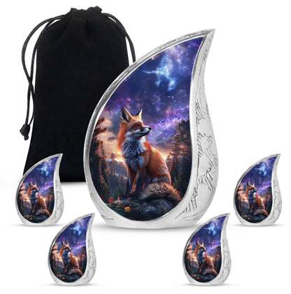 Fox Theme Large Urn With 4 Keepsake Urn
