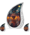 Basketball Theme Large Urn With 2 Keepsake Urn