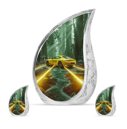 Car Theme Large Urn With 2 Keepsake Urn