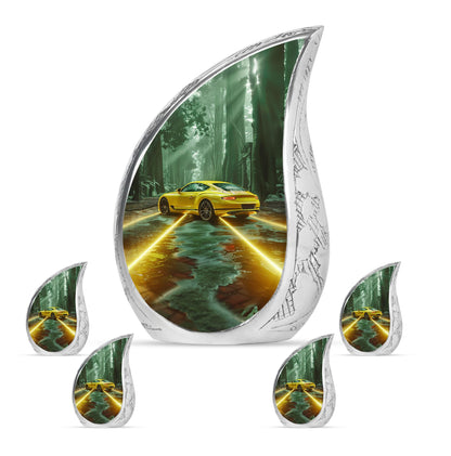 Car Theme Large Urn With 4 Keepsake Urn