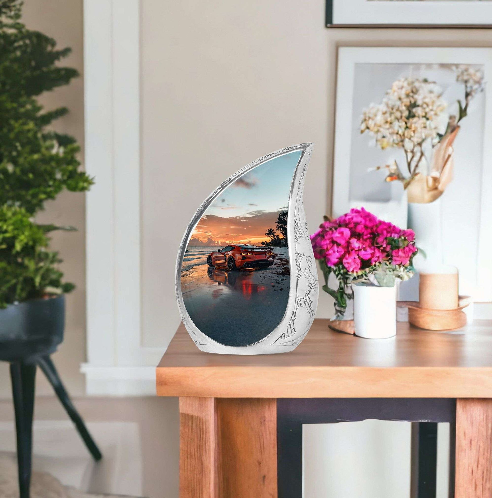 Car Theme Large Urn With 1 Keepsake Urn