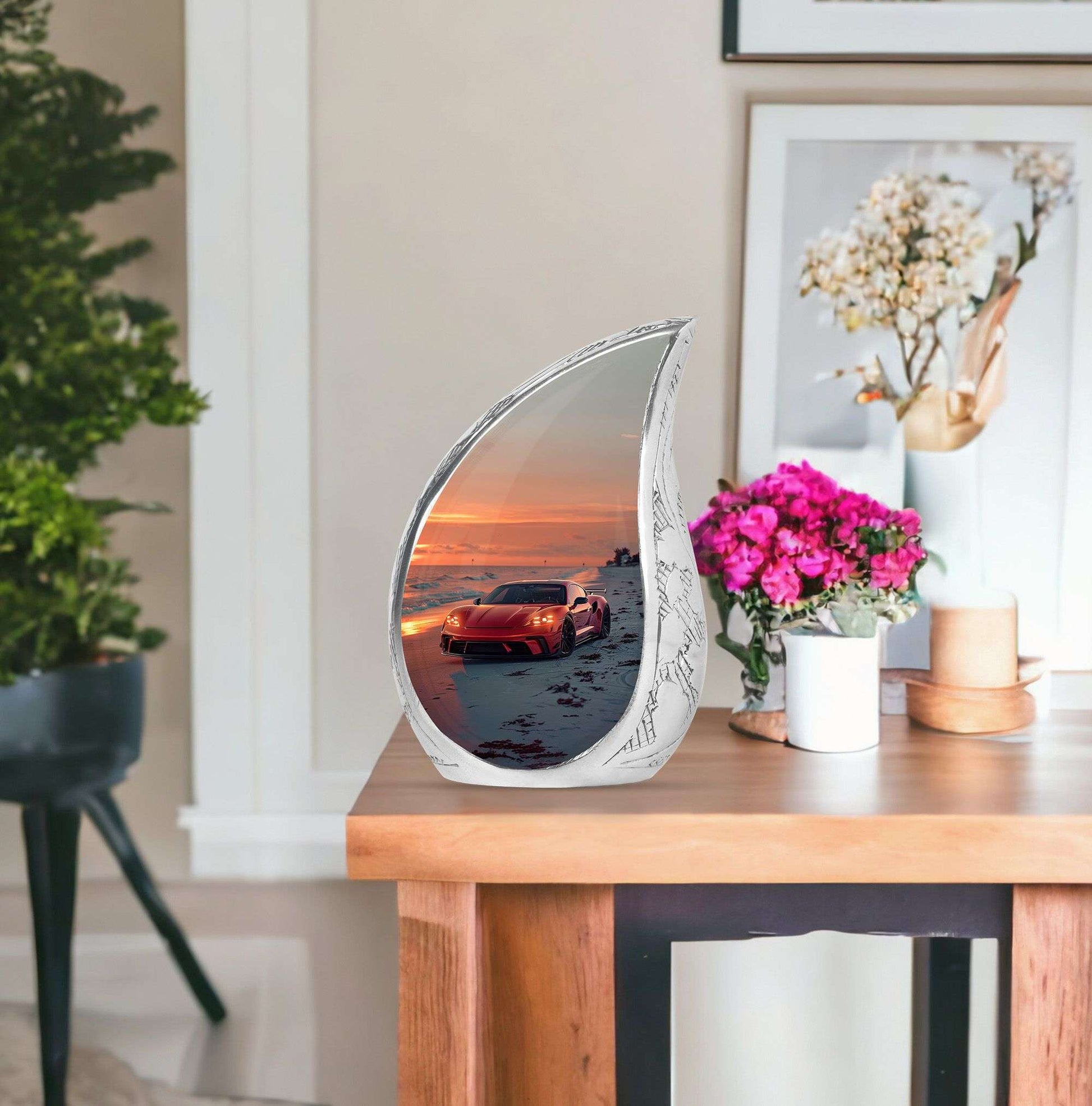 Car Theme Large Urn With 1 Keepsake Urn