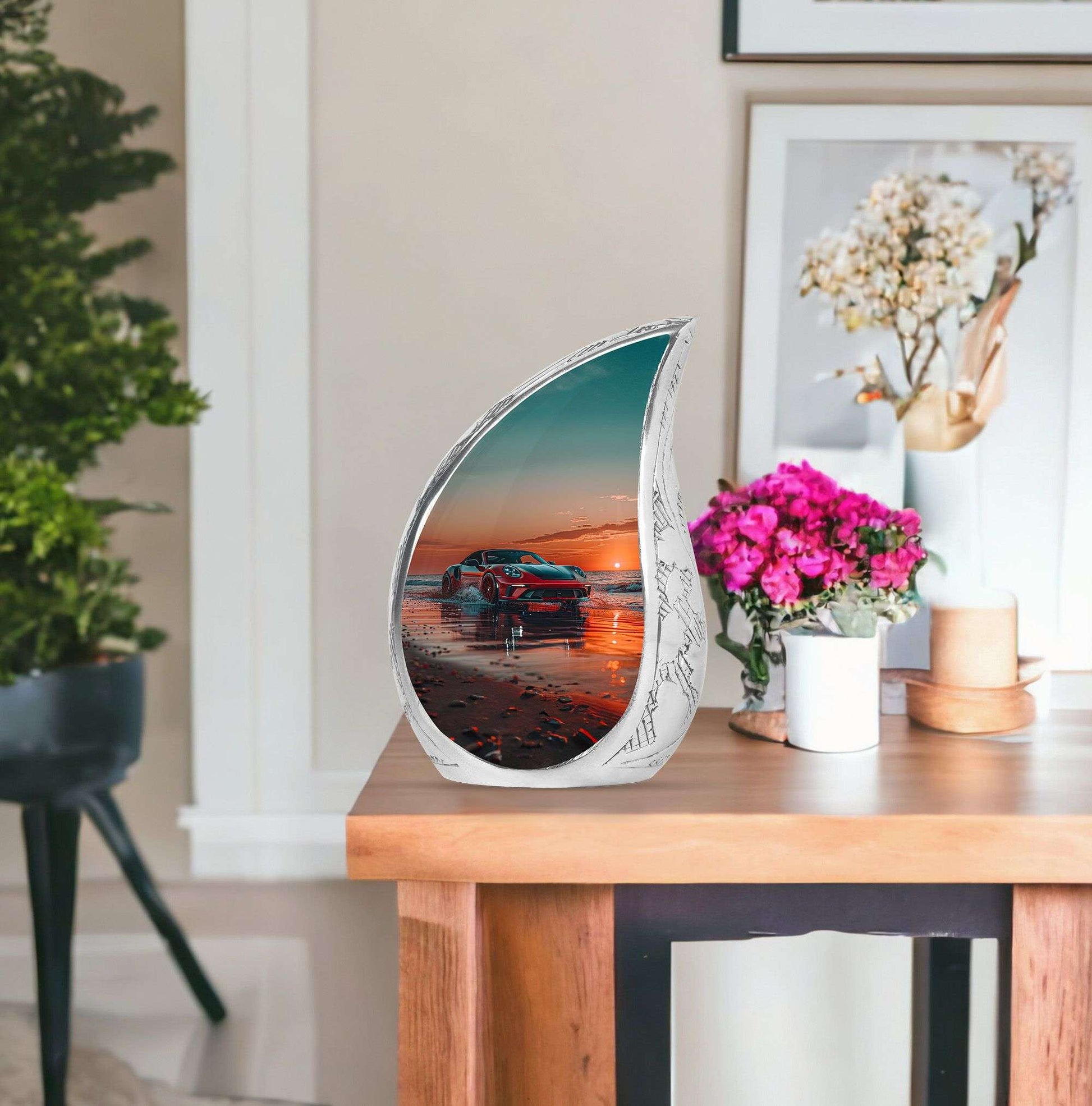 Car Theme Large Urn With 1 Keepsake Urn