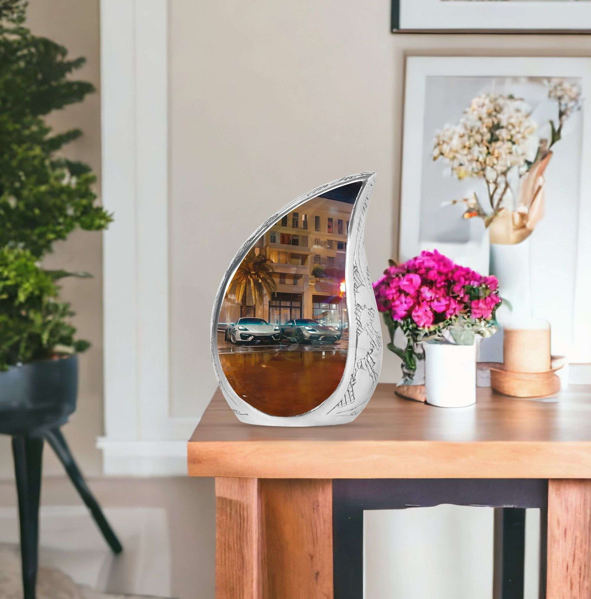 Car Theme Large Urn With 1 Keepsake Urn