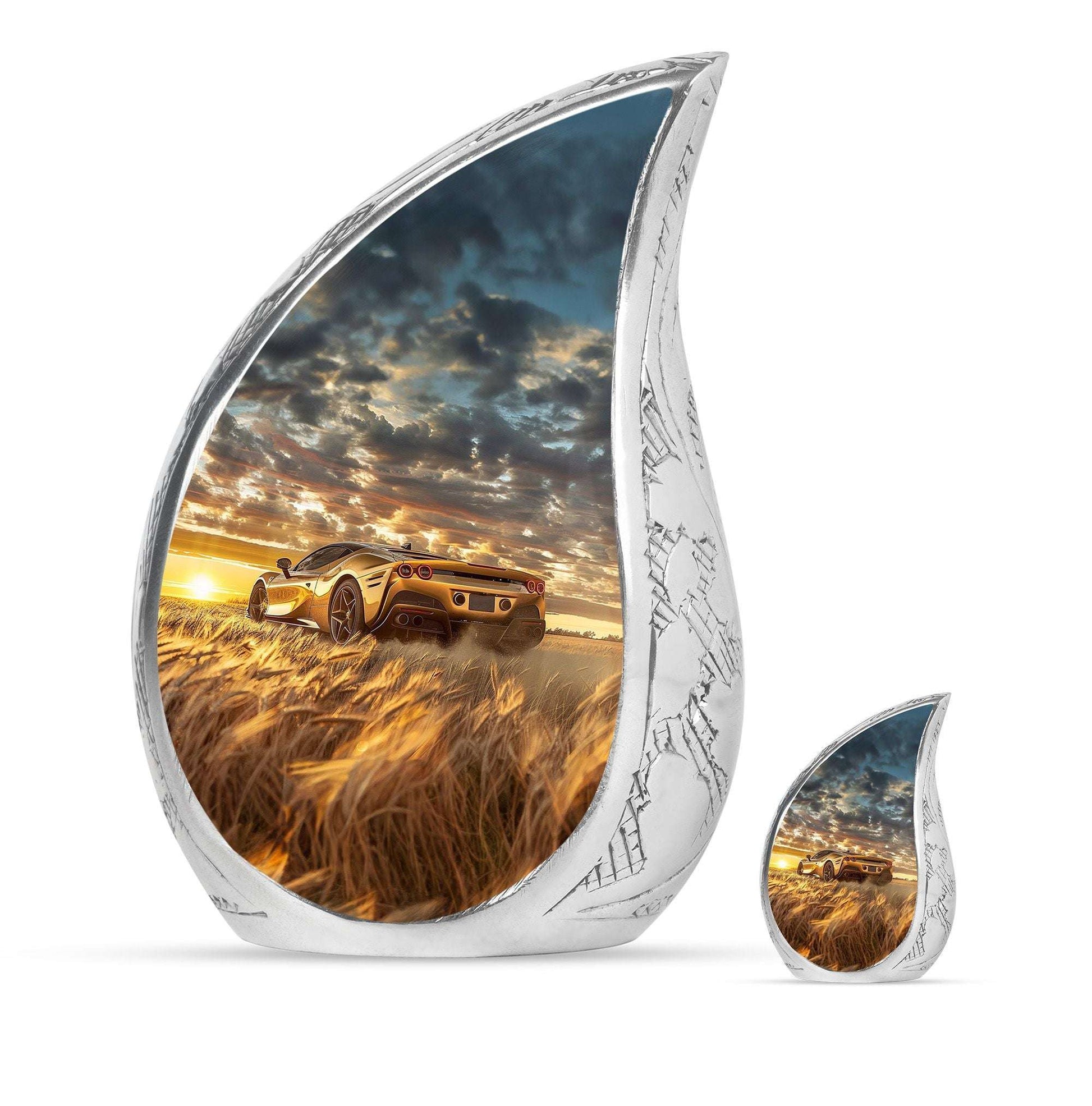 Car Theme Large Urn With 1 Keepsake Urn