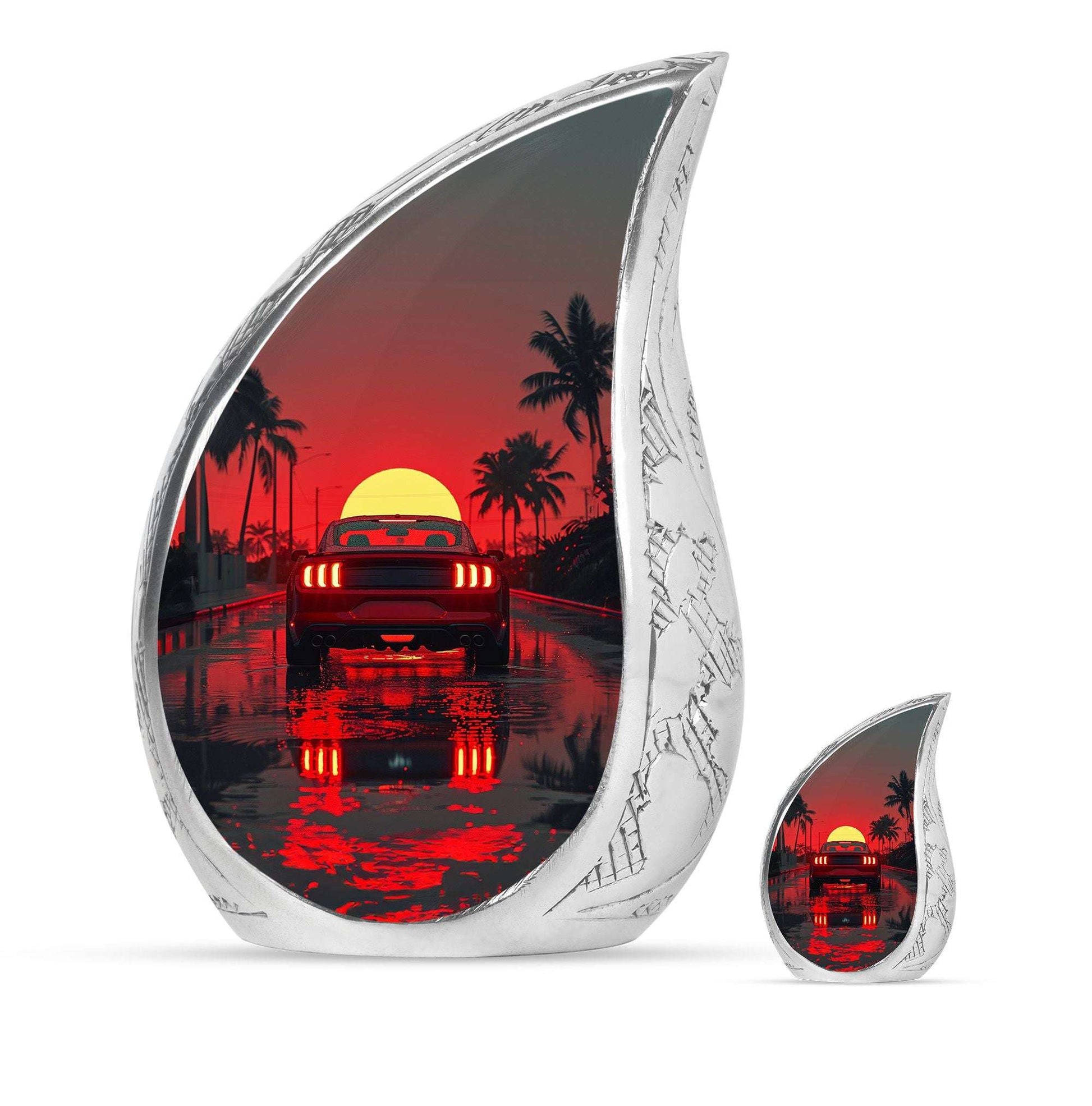 Car Theme Large Urn With 1 Keepsake Urn