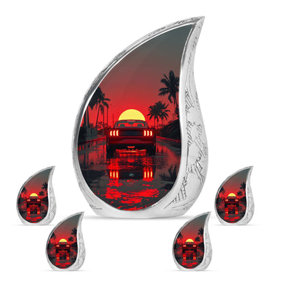 Car Theme Large Urn With 4 Keepsake Urn