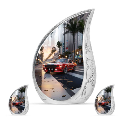 Car Theme Large Urn With 2 Keepsake Urn