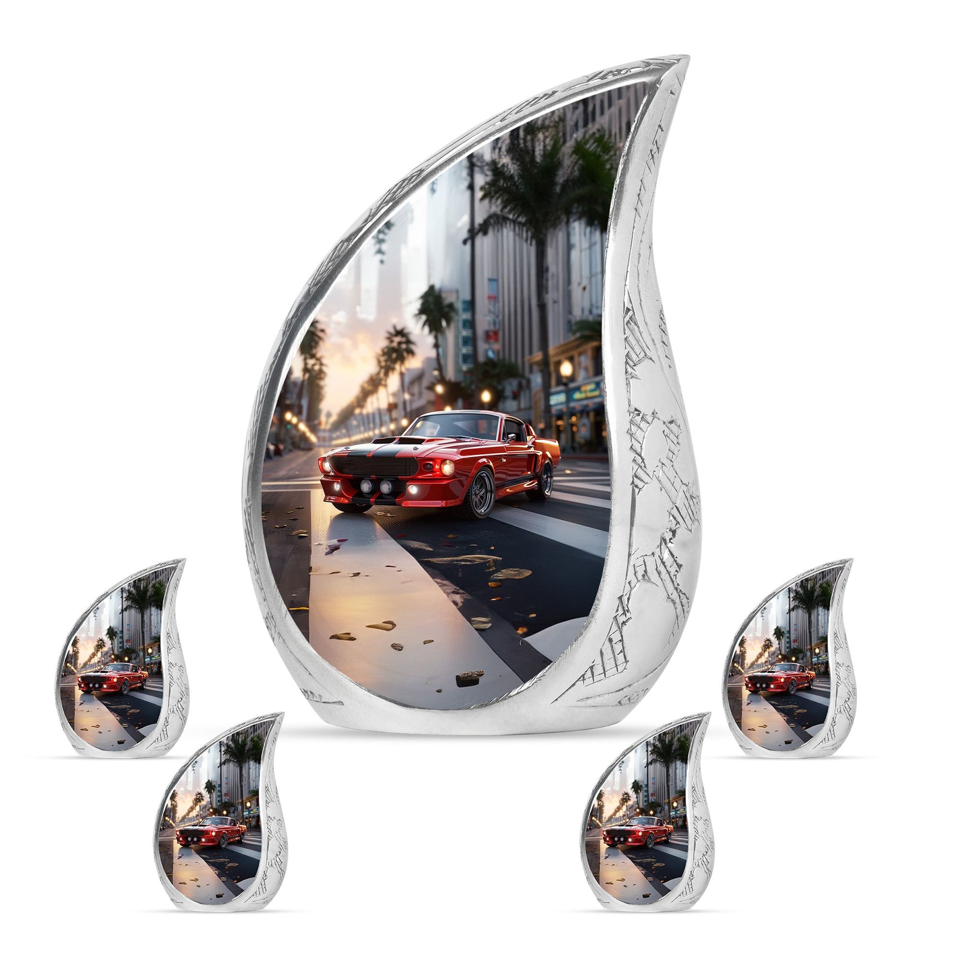 Car Theme Large Urn With 4 Keepsake Urn