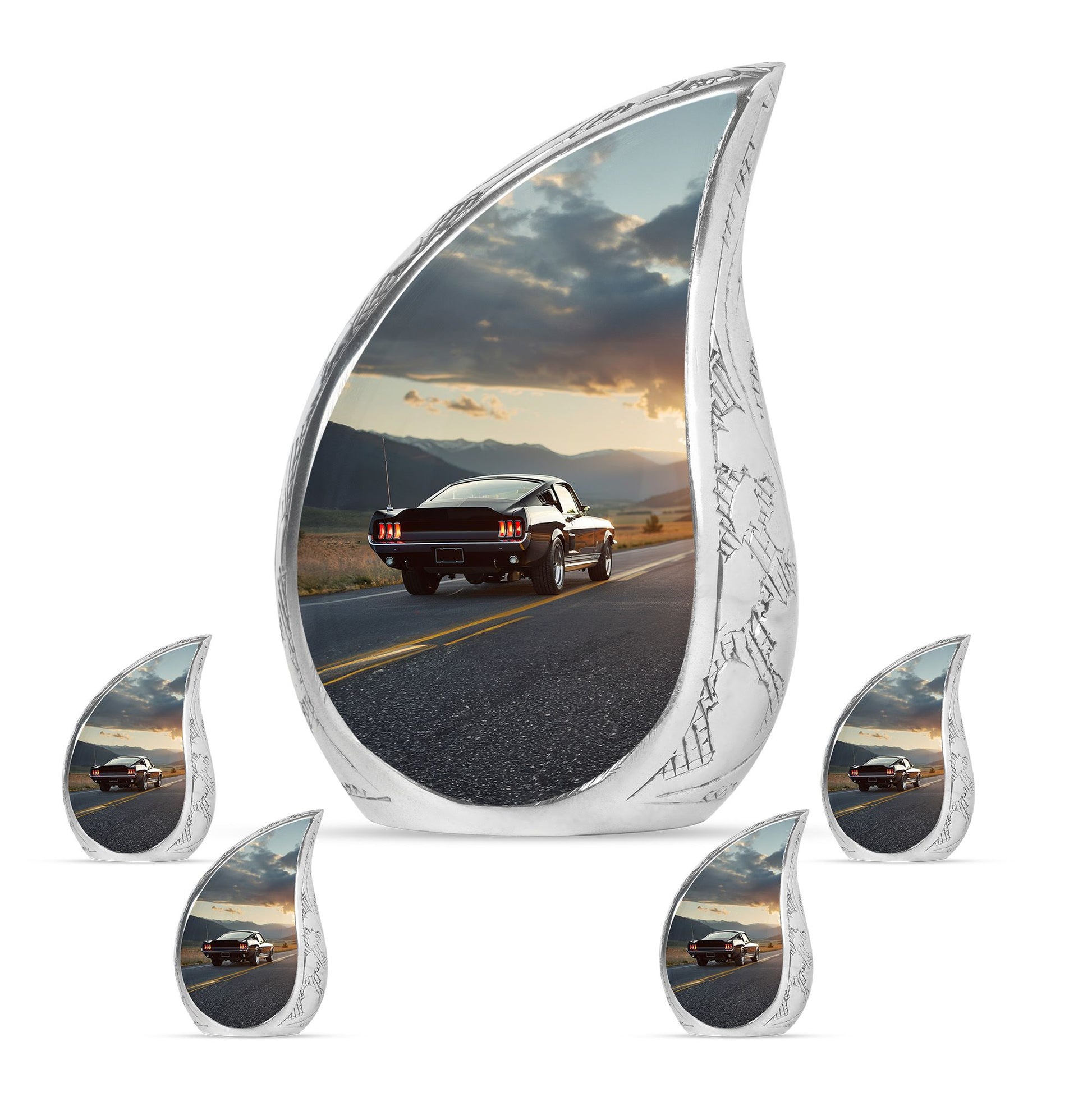 Car Theme Large Urn With 4 Keepsake Urn