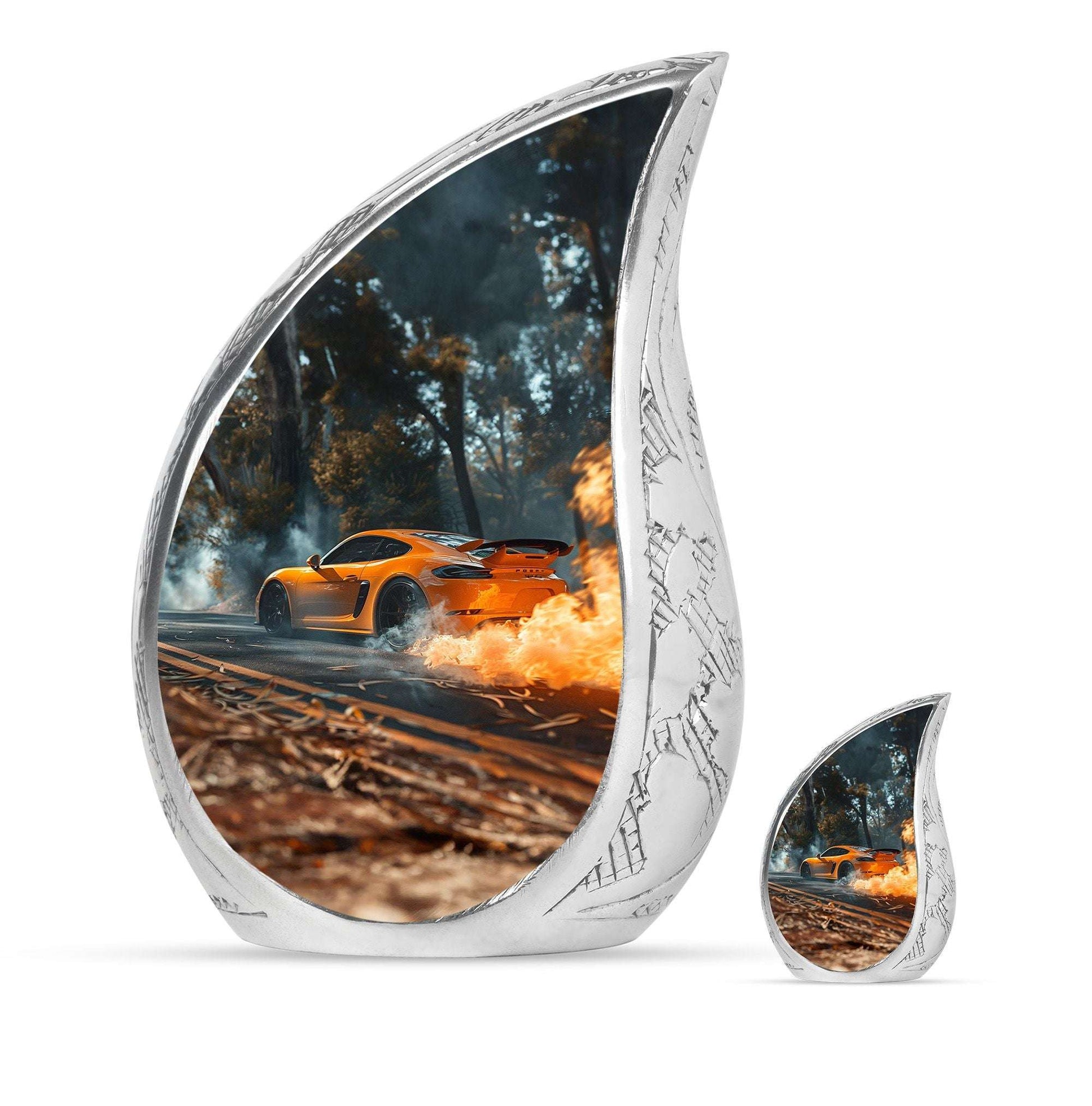 Car Theme Large Urn With 1 Keepsake Urn
