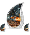 Car Theme Large Urn With 2 Keepsake Urn