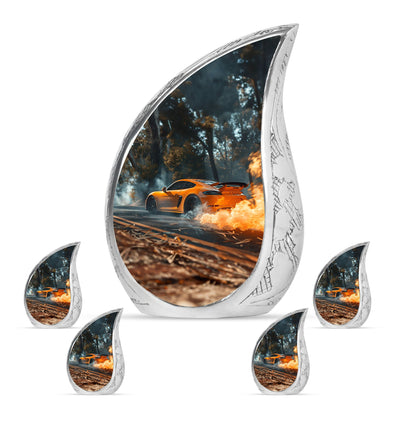 Car Theme Large Urn With 4 Keepsake Urn