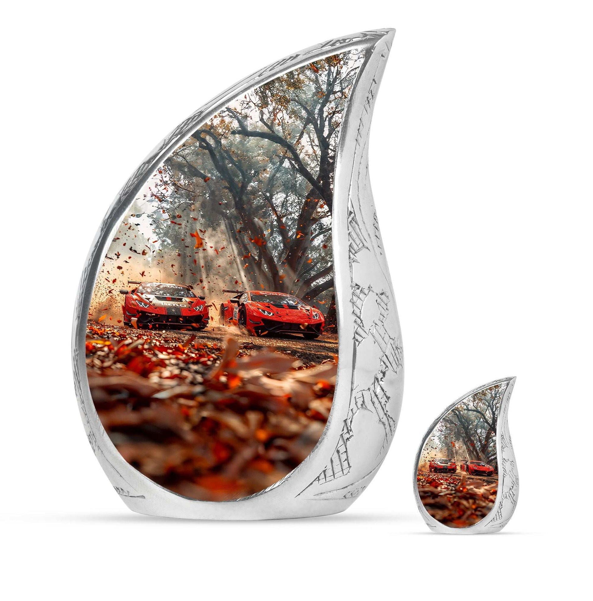 Car Theme Large Urn With 1 Keepsake Urn