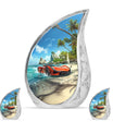Car Theme Large Urn With 2 Keepsake Urn