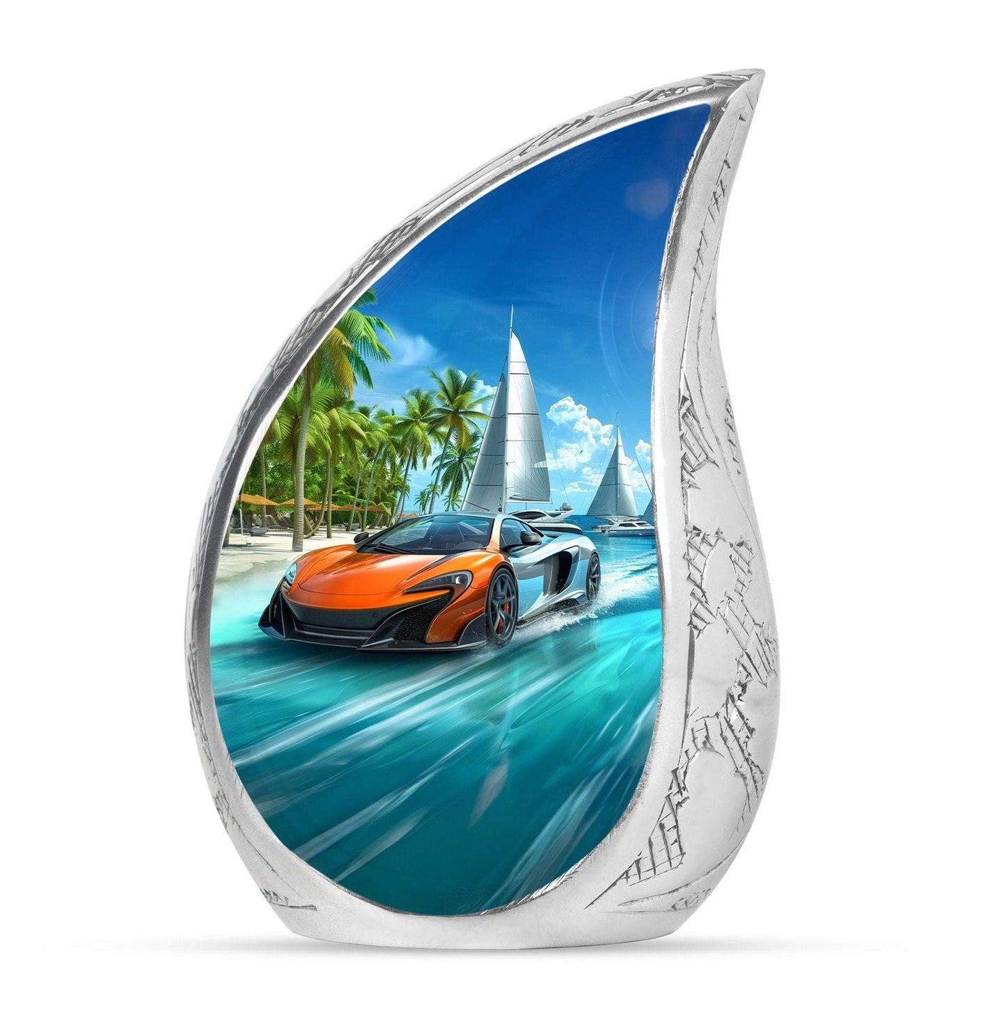 Car Theme Large Urn 10 Inch