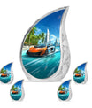 Car Theme Large Urn With 4 Keepsake Urn
