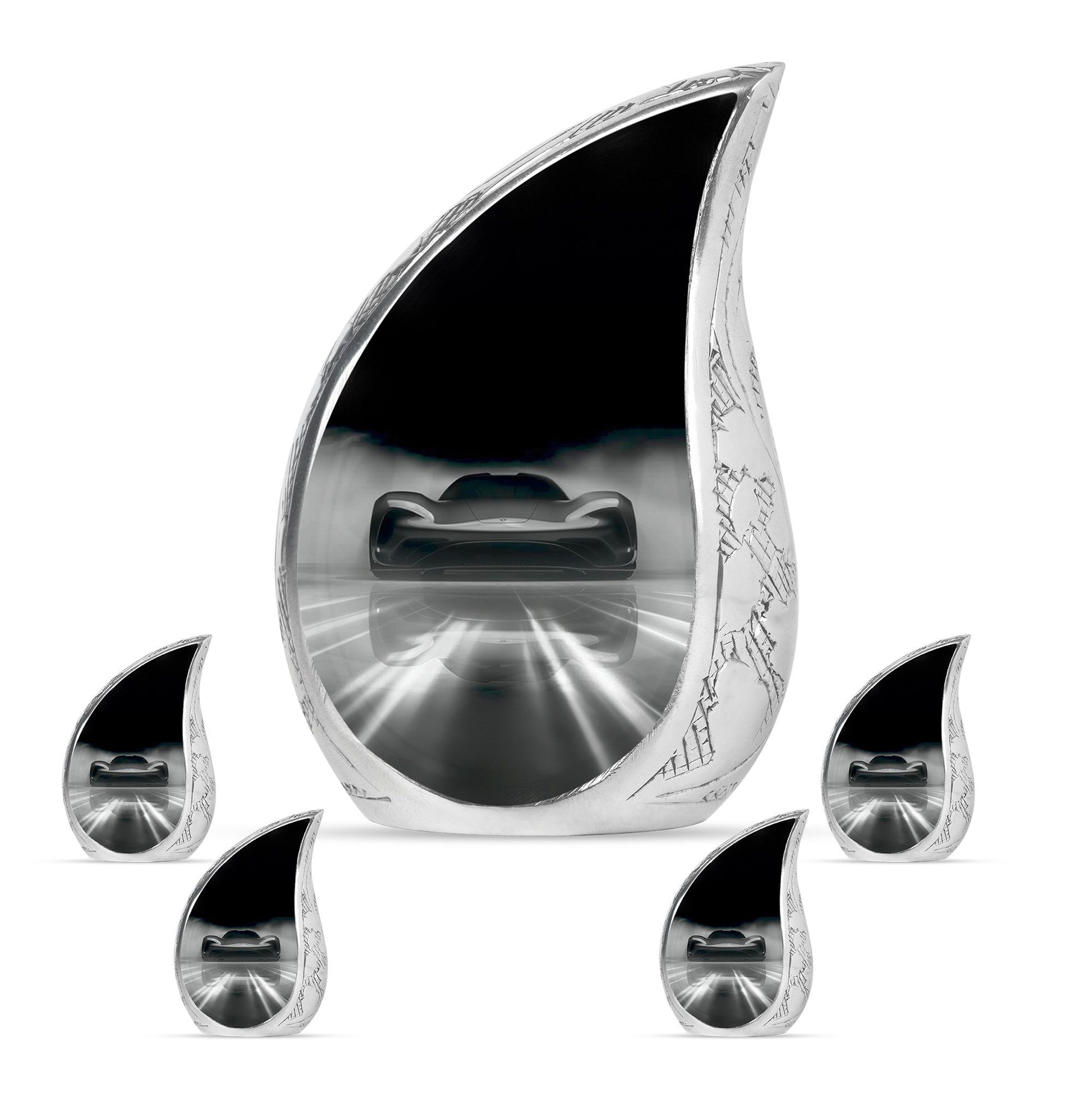 Car Theme Large Urn With 4 Keepsake Urn