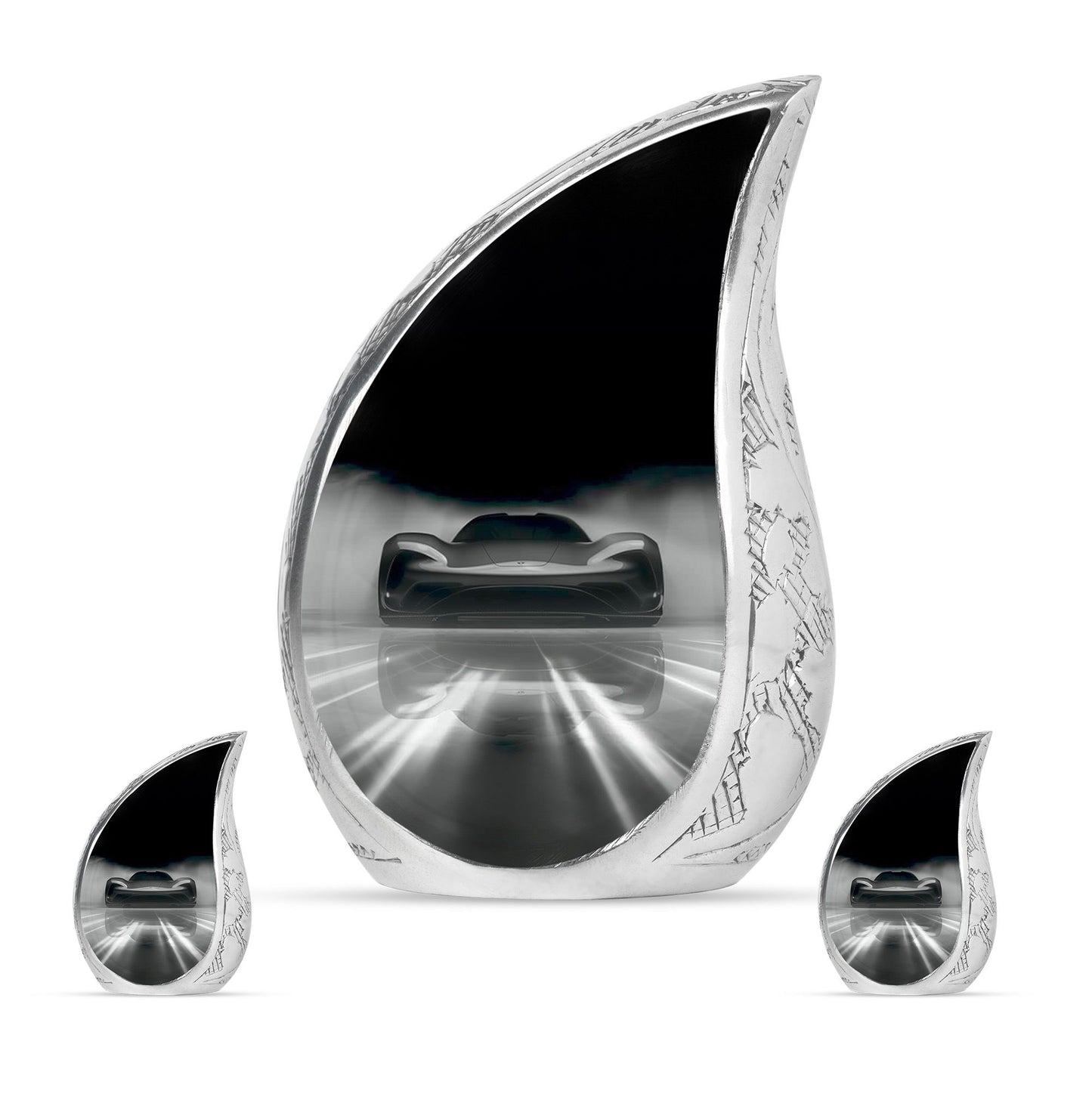 Car Theme Large Urn With 2 Keepsake Urn