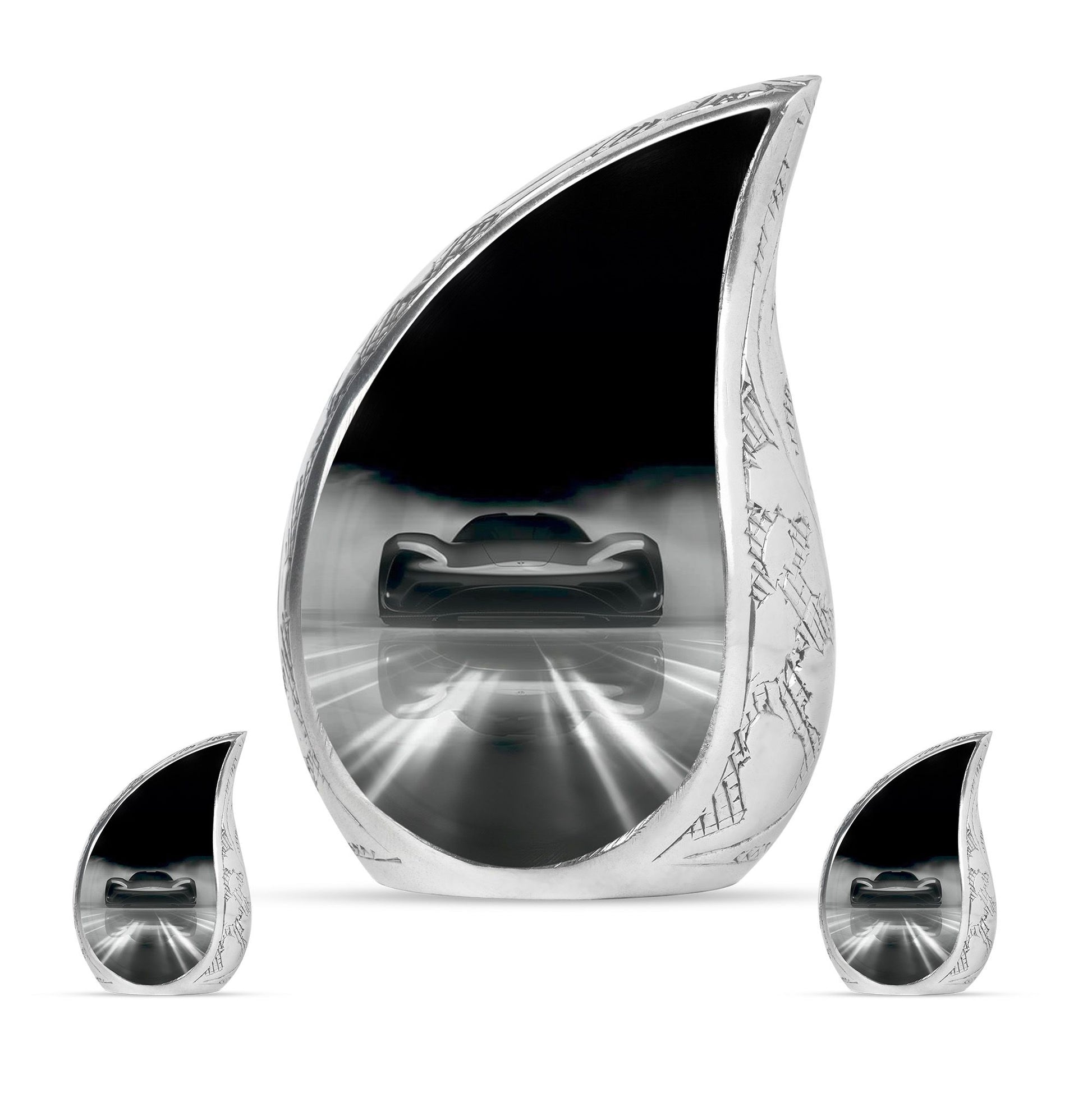 Car Theme Large Urn With 2 Keepsake Urn