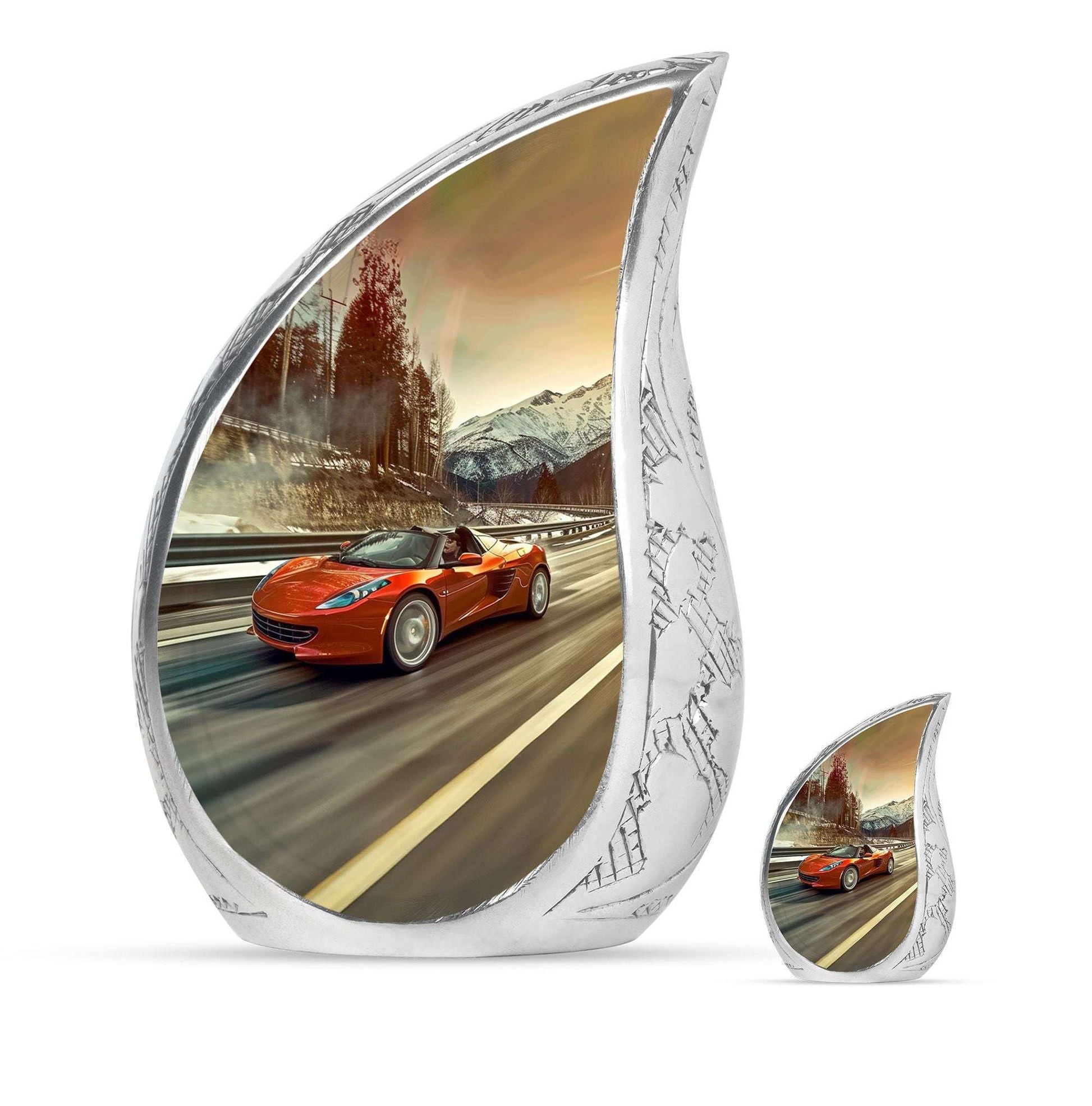 Car Theme Large Urn With 1 Keepsake Urn