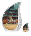Baseball Theme Large Urn With 1 Keepsake Urn