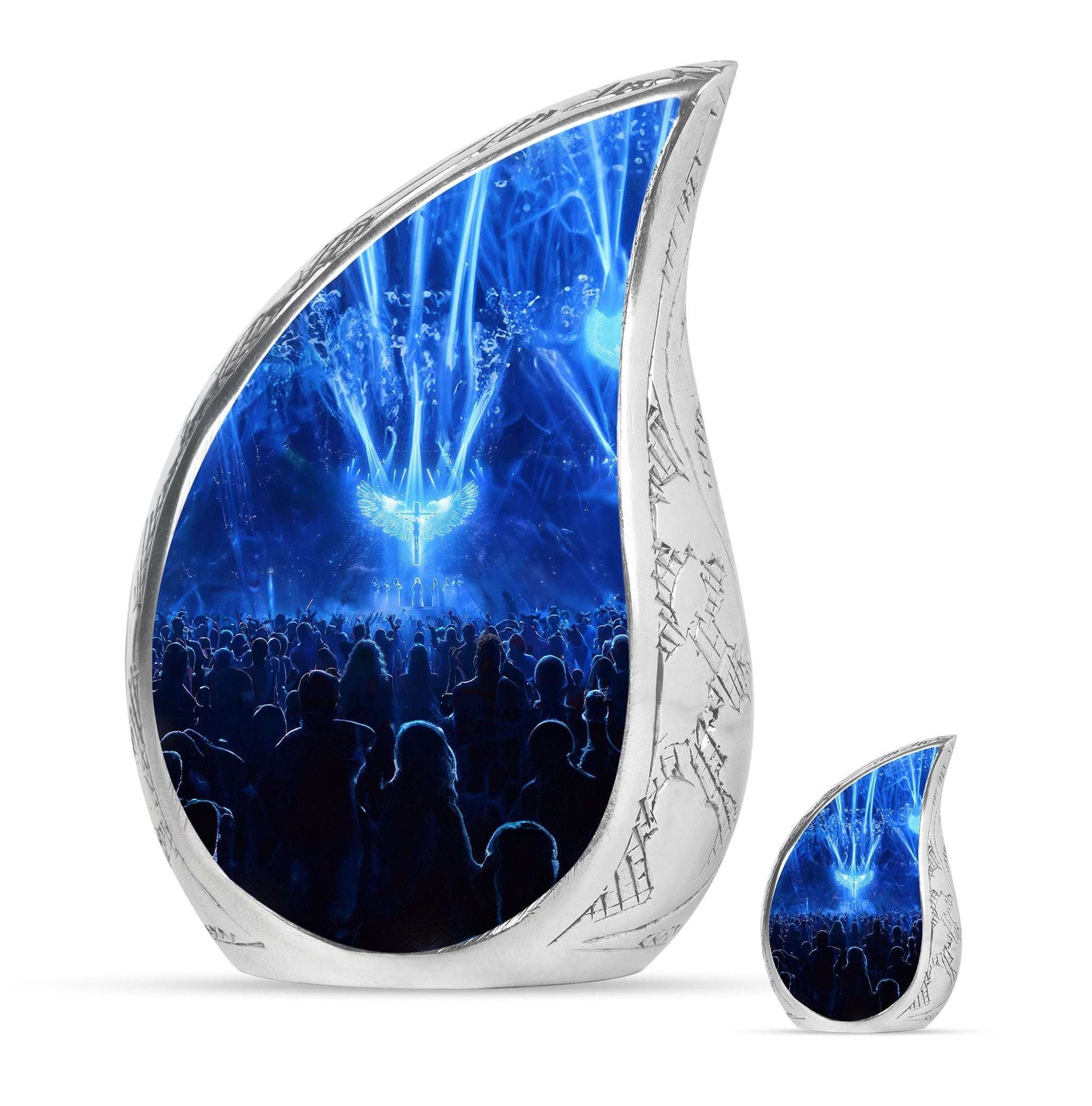 Cross Theme Large Urn With 1 Keepsake Urn