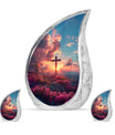Cross Theme Large Urn With 2 Keepsake Urn