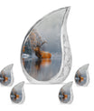 Deer Theme Large Urn With 4 Keepsake Urn