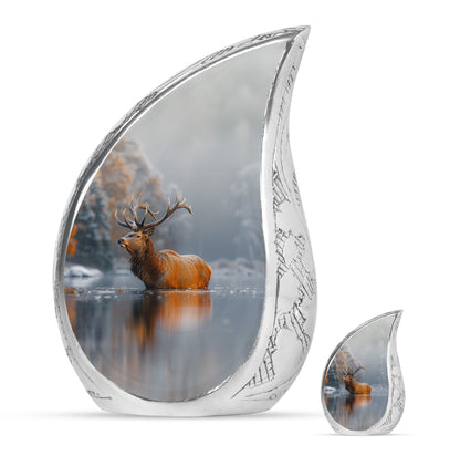Deer Theme Large Urn With 1 Keepsake Urn