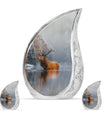 Deer Theme Large Urn With 2 Keepsake Urn