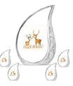 Deer Family Theme Large Urn With 4 Keepsake Urn