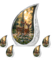 Deer Family Theme Large Urn With 4 Keepsake Urn