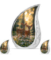Deer Family Theme Large Urn With 2 Keepsake Urn