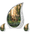 Deer Family Theme Large Urn With 2 Keepsake Urn